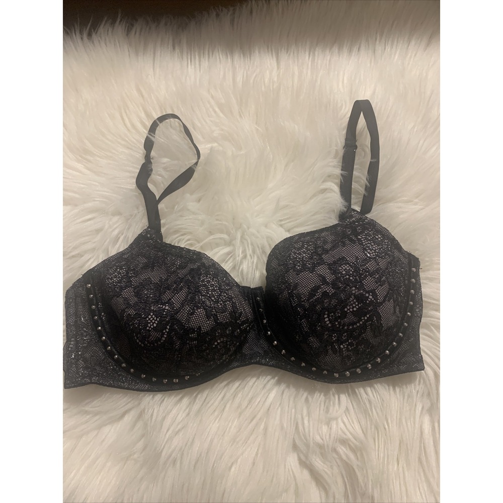 victoria's secret Very Sexy Balconet Bra 34C Rhinestoned EUC